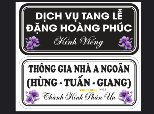 Biển cắm lẵng hoa đám hiếu