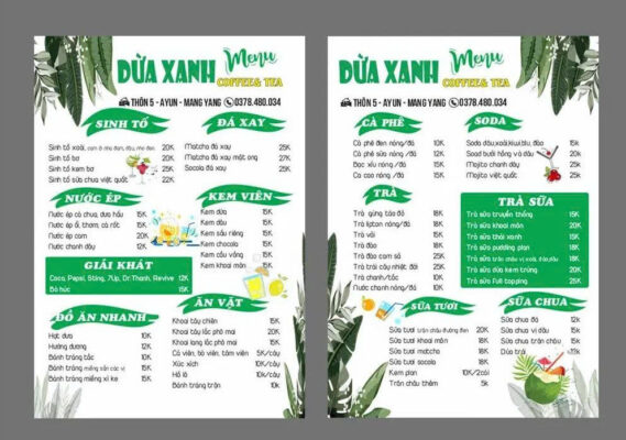 File thiết kế menu coffee & tea