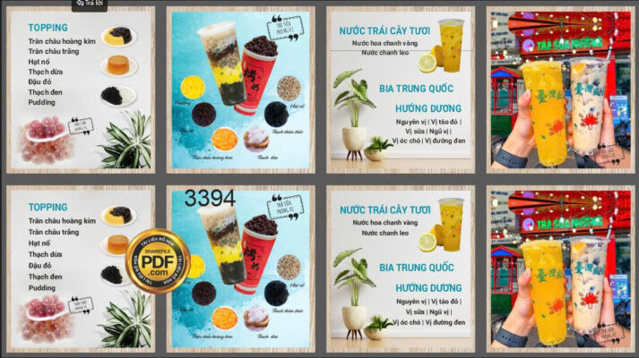 Market menu quán trà sữa