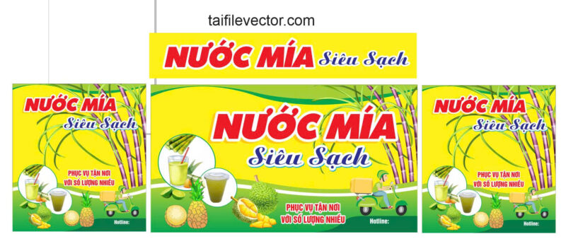 Market trang trí xe đẩy nước mía siêu sạch
