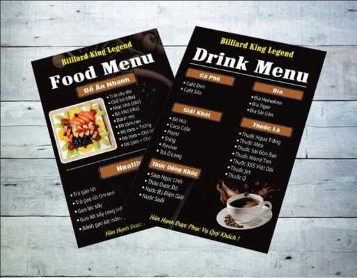 Vector Thiết Kế Menu Đồ Ăn & Thức Uống Đen Vàng 2