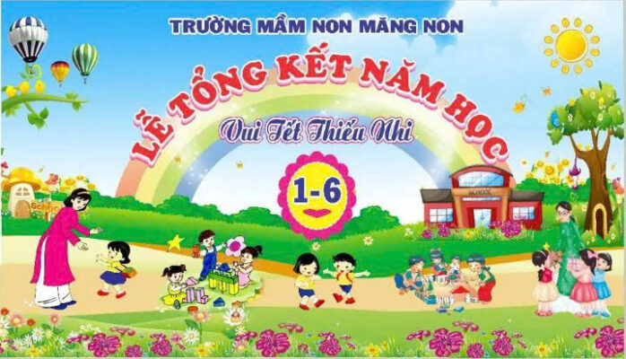 Vector Lễ Tổng Kết Năm Học và Tết Thiếu Nhi Của Trường Mầm Non