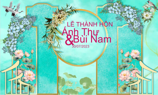 Mẫu Trang Trí Cưới Màu Xanh Ngọc Thanh Lịch