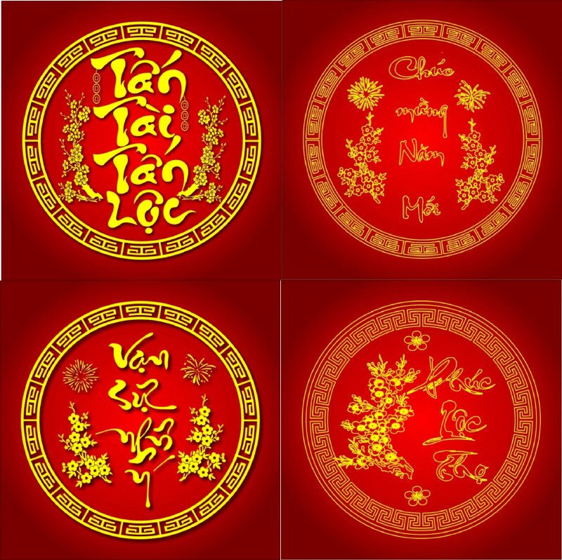 Tải bộ file vector chúc tết mẫu tròn cực đẹp