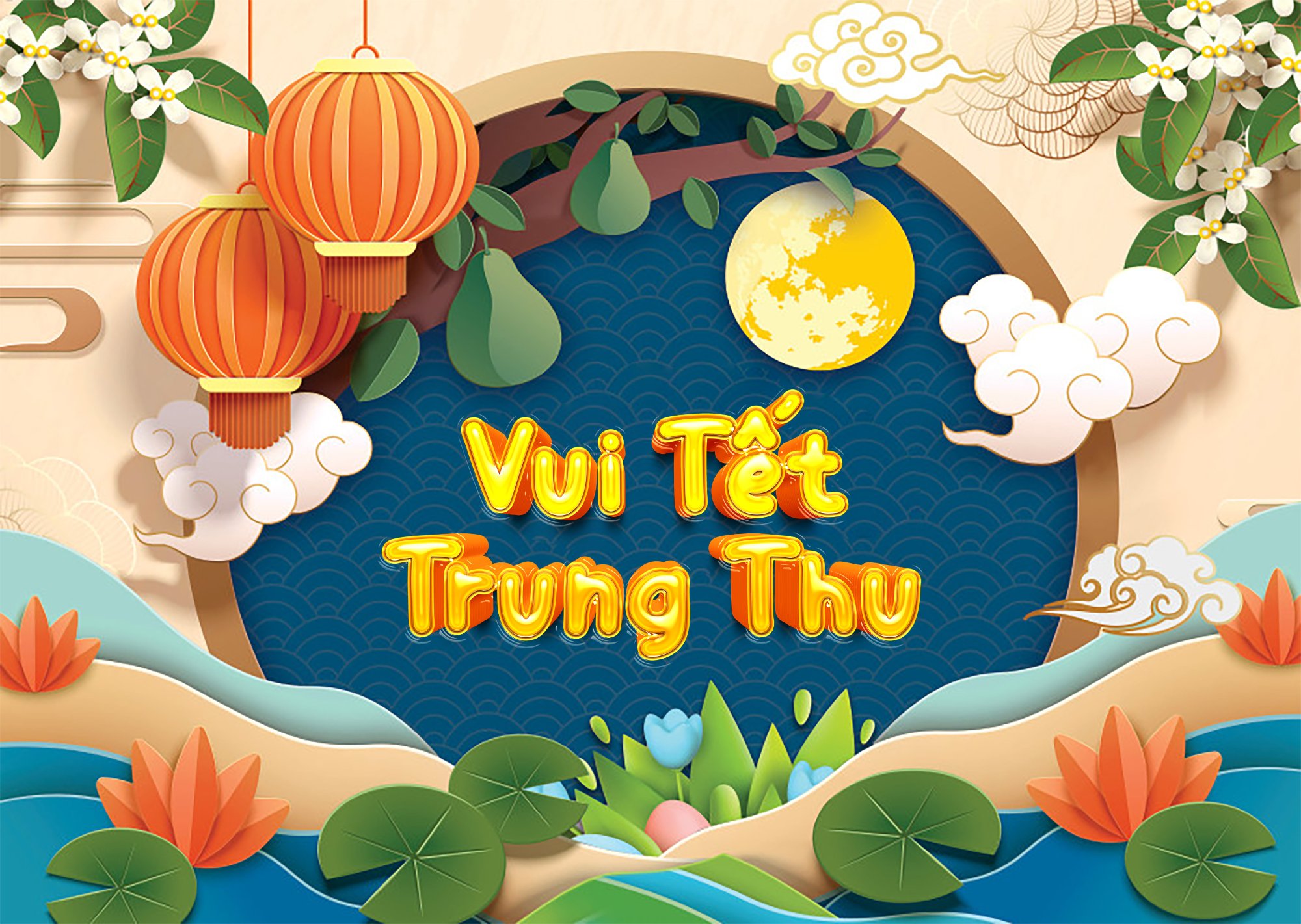 Vector Background Vui Tết Trung Thu – File Khổ Lớn, Sẵn Sàng Sản Xuất