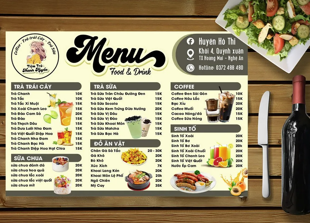 Tải File Vector Mẫu Menu Cafe Trà Sữa Đồ Uống & Ăn Vặt Hiện Đại, Sắc Nét