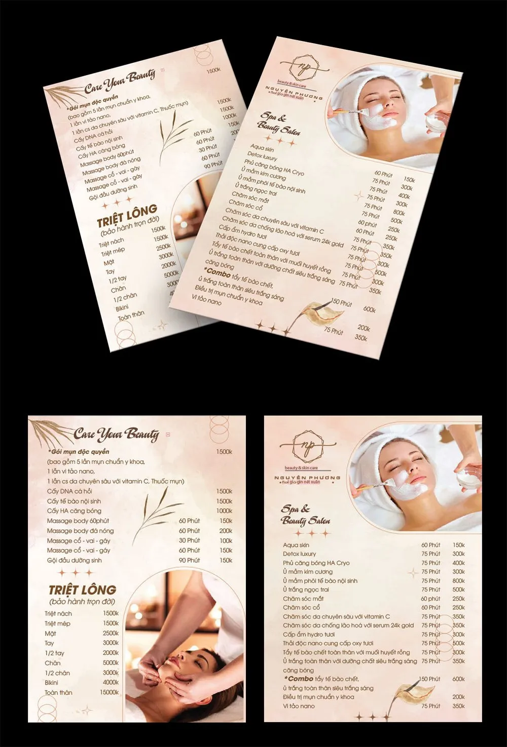 Tải File Vector Mẫu Menu & Brochure Dịch Vụ Spa, Thẩm Mỹ Viện Cao Cấp