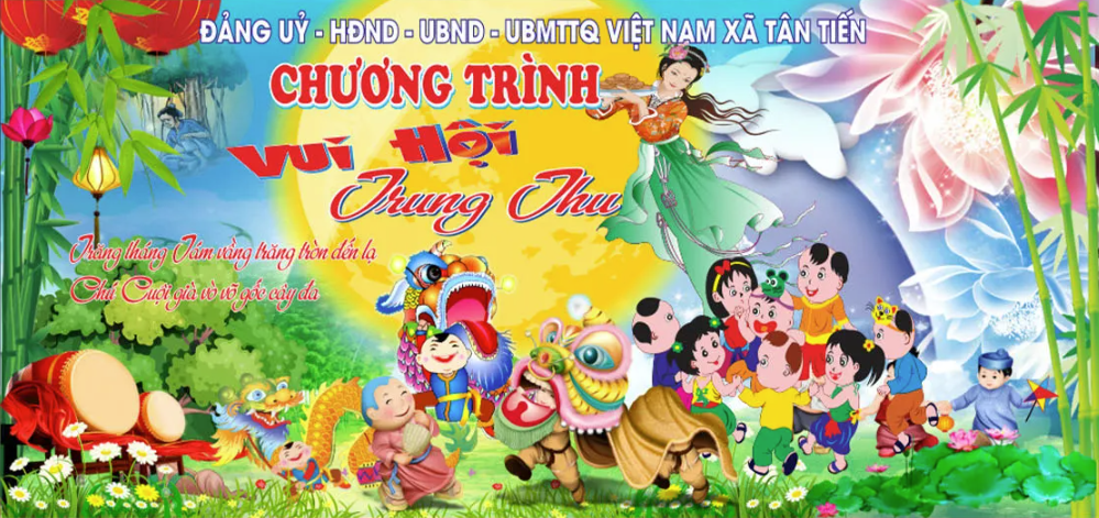 Tải File CDR Backdrop Vui Hội Trung Thu Vector Múa Lân, Chị Hằng Và Trẻ Thơ Sum Vầy Sống Động