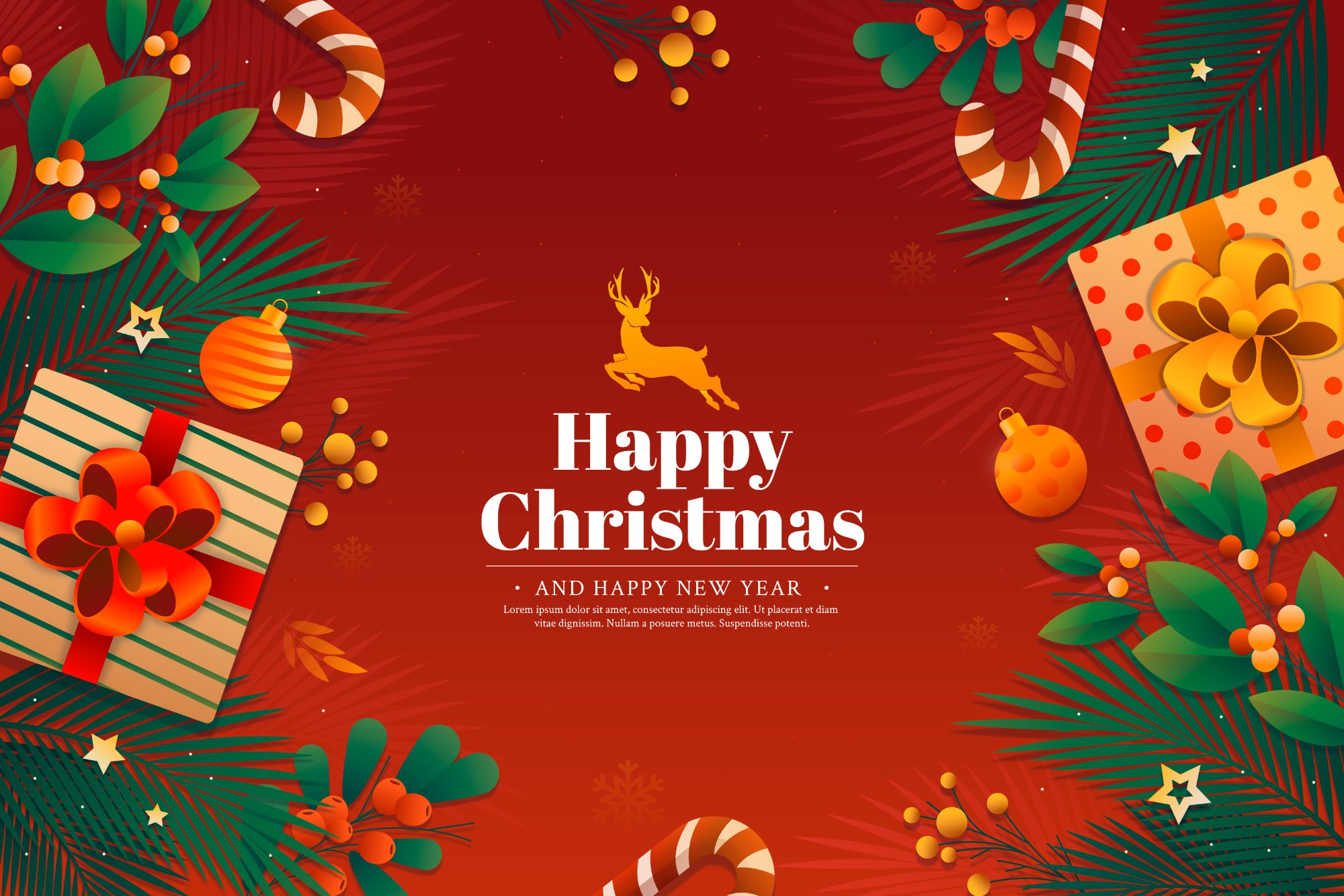 Vector Nền Gradient Mùa Giáng Sinh (Christmas Celebration Background) – Phong Cách Hiện Đại
