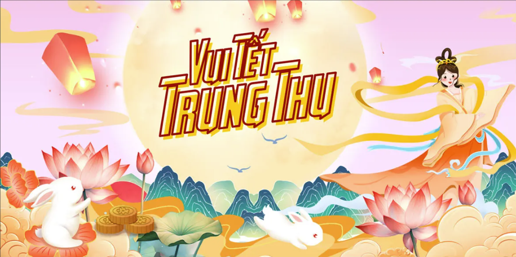 Tải File CDR Vector Tết Trung Thu Đẹp Lung Linh Hằng Nga, Thỏ Ngọc & Bánh Trung Thu Vui Nhộn