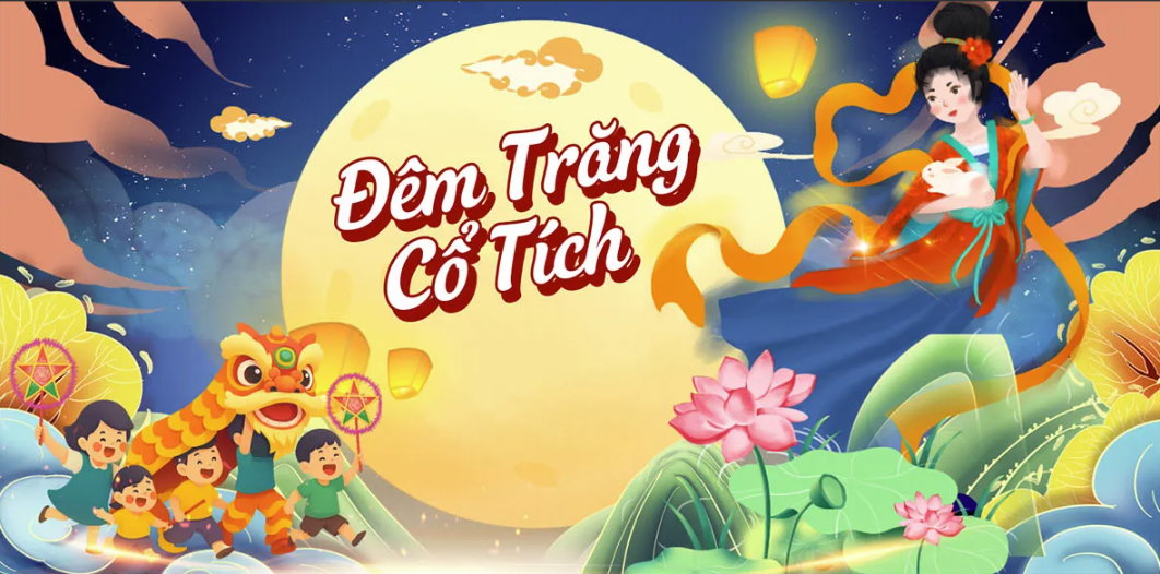 Tải File CDR Vector Đêm Trăng Cổ Tích Trung Thu Lung Linh Hằng Nga, Múa Lân & Trẻ Em Vui Hội
