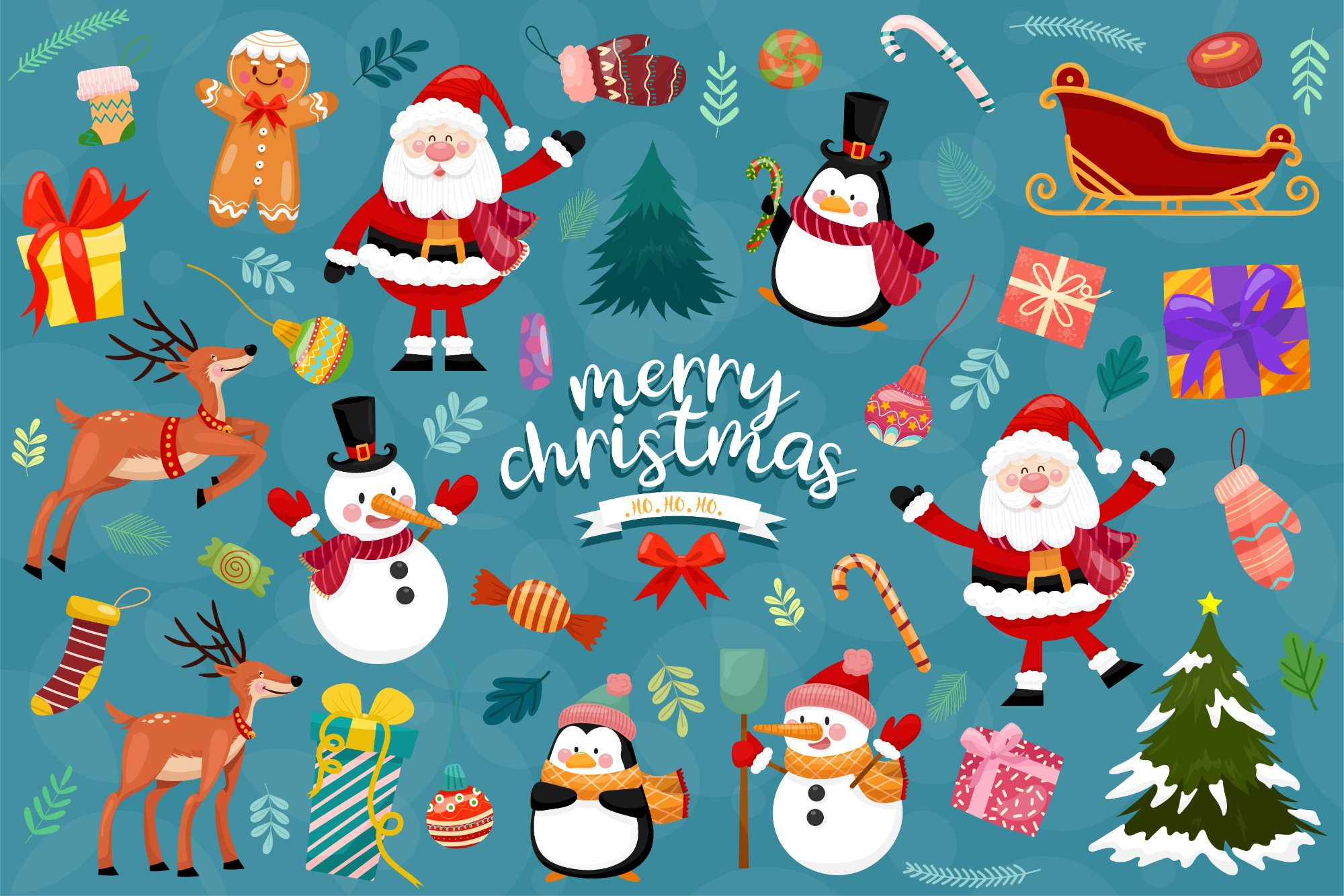 Vector Bộ Biểu Tượng Trang Trí Giáng Sinh & Năm Mới (Christmas Icons Illustration) – Clipart Đa Năng