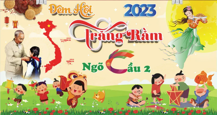 Tải File Vector Banner Trăng Rằm Cùng Bác Hồ, Hằng Nga Và Thiếu Nhi Vui Đùa