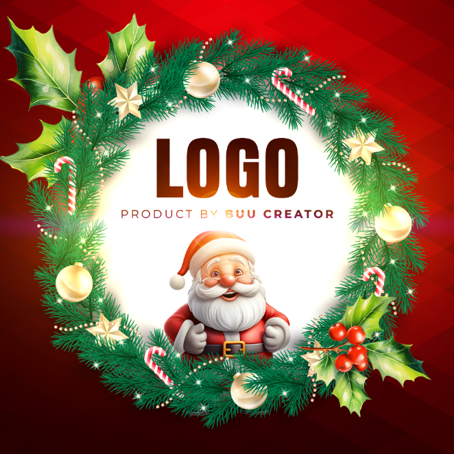 Vector Mẫu Giáng Sinh Vui Vẻ – Hình Ảnh Ông Già Noel Dễ Thương Style Chibi