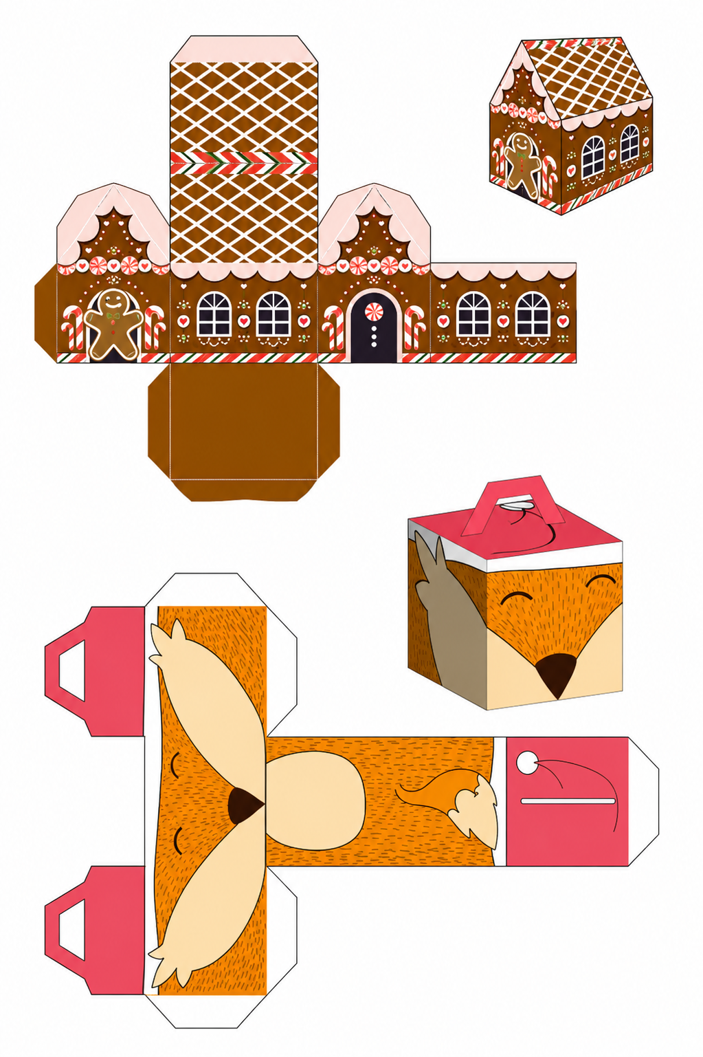 Vector Mẫu Bế Khuôn Hộp Quà Giáng Sinh (Box Packaging Die-Cut Template)
