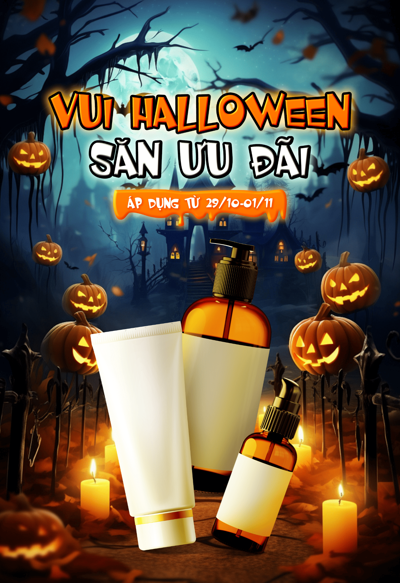 Key Visual & Social Media Kit Halloween – Mẫu Nền Advertising Post & Promo Template