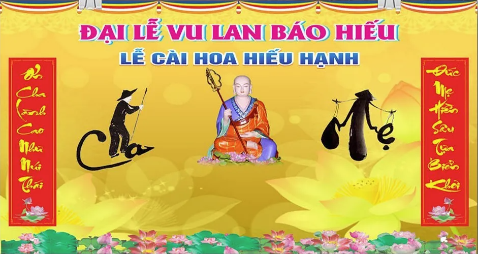 Thiết kế backdrop Vu Lan Báo Hiếu & lễ Cài Hoa Hiếu Hạnh – tôn vinh công ơn cha mẹ