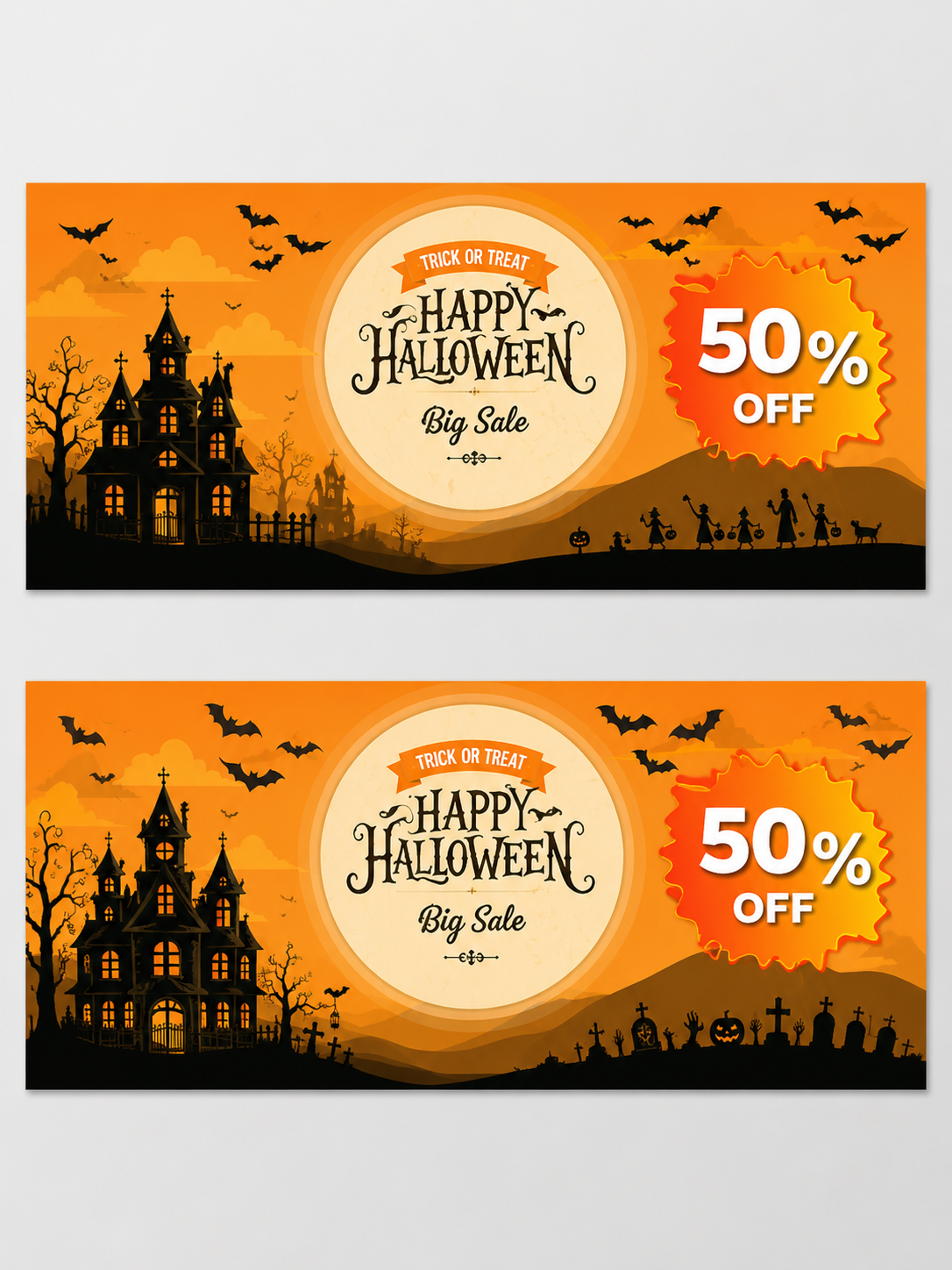 Banner Facebook Mega Sale Halloween – Mẫu Cover & Ads Quảng Cáo Giảm Giá Đỉnh Cao