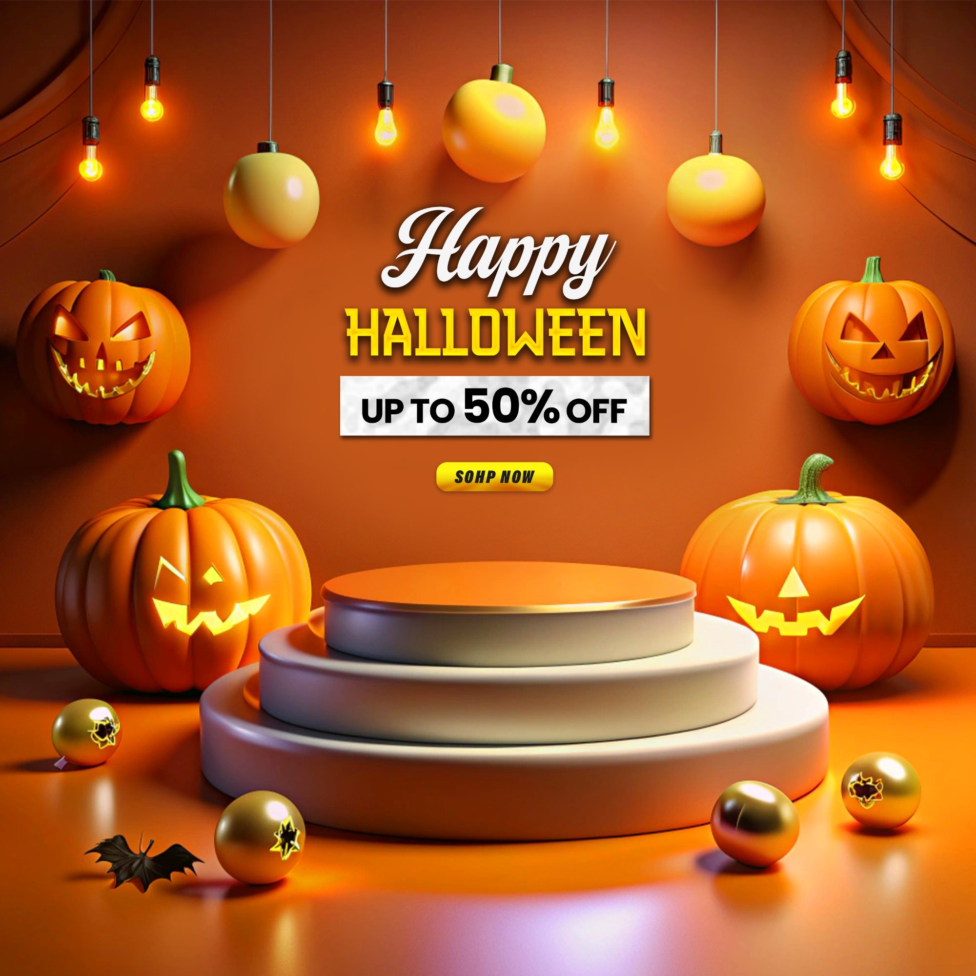 Template Bài Đăng Bán Hàng Khuyến Mãi Halloween – Mẫu Square Feed E-Commerce Cực Hot