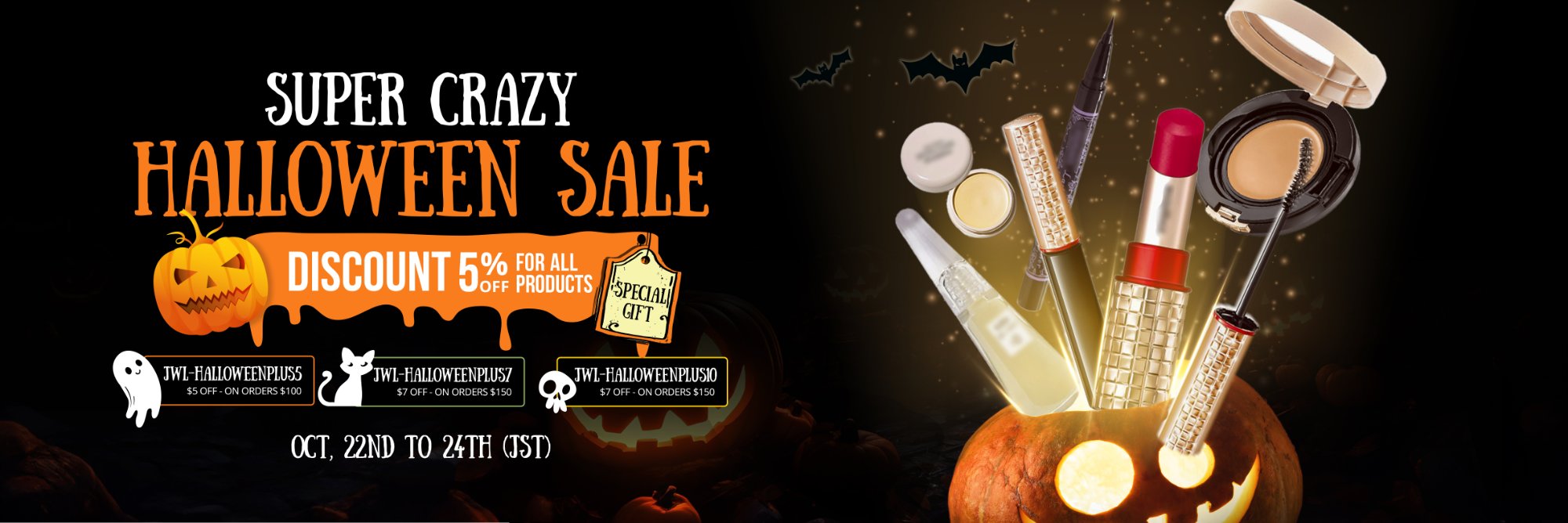 File Vector Banner E-Commerce Halloween Cho Ngành Mỹ Phẩm & Beauty