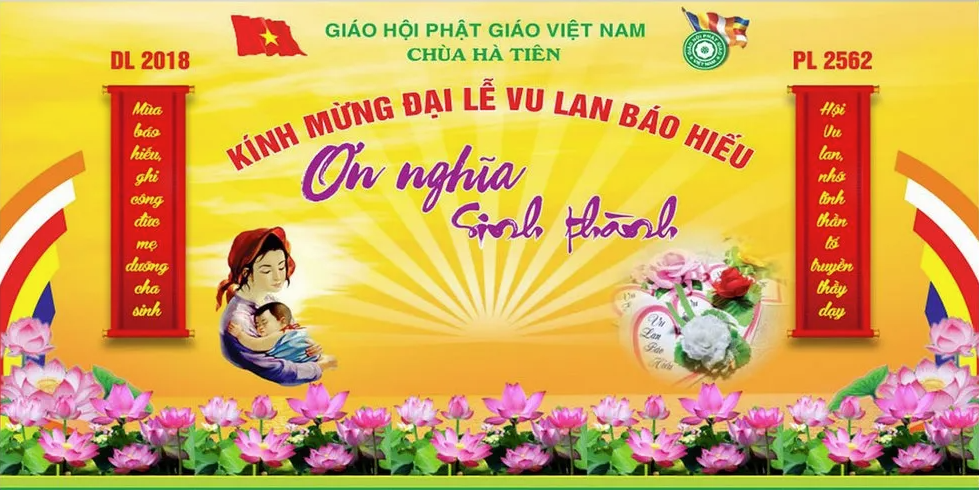 Tải File Vector Mẫu Banner Backdrop Đại Lễ Vu Lan Báo Hiếu Trang Trọng – Thể Hiện Lòng Hiếu Kính