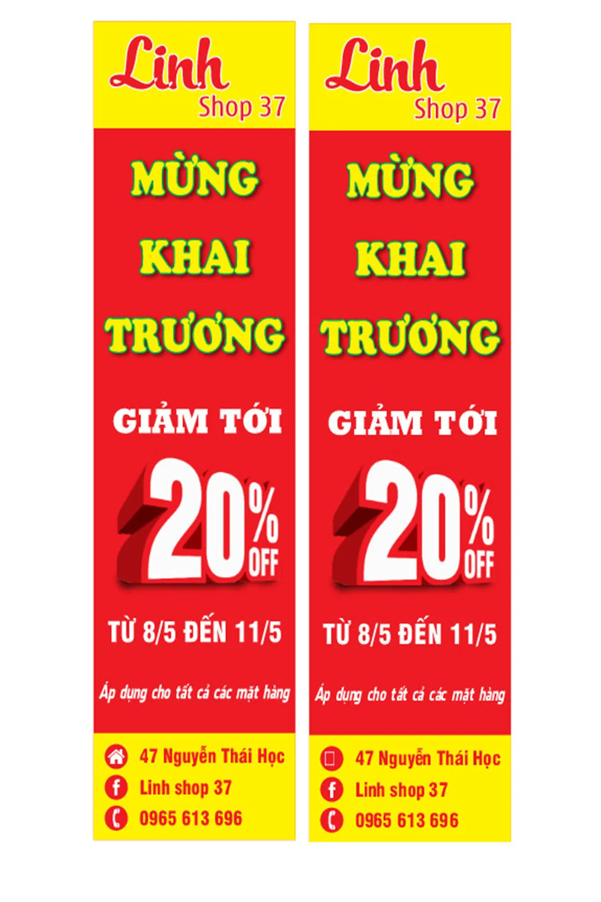 Tải File Vector Mẫu Banner Khai Trương Giảm Giá Sốc 20%