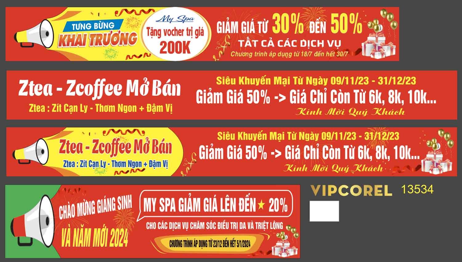 Tải File Vector Băng Rôn Khai Trương Khuyến Mại Quán Đồ Uống – Coffee – Dịch Vụ