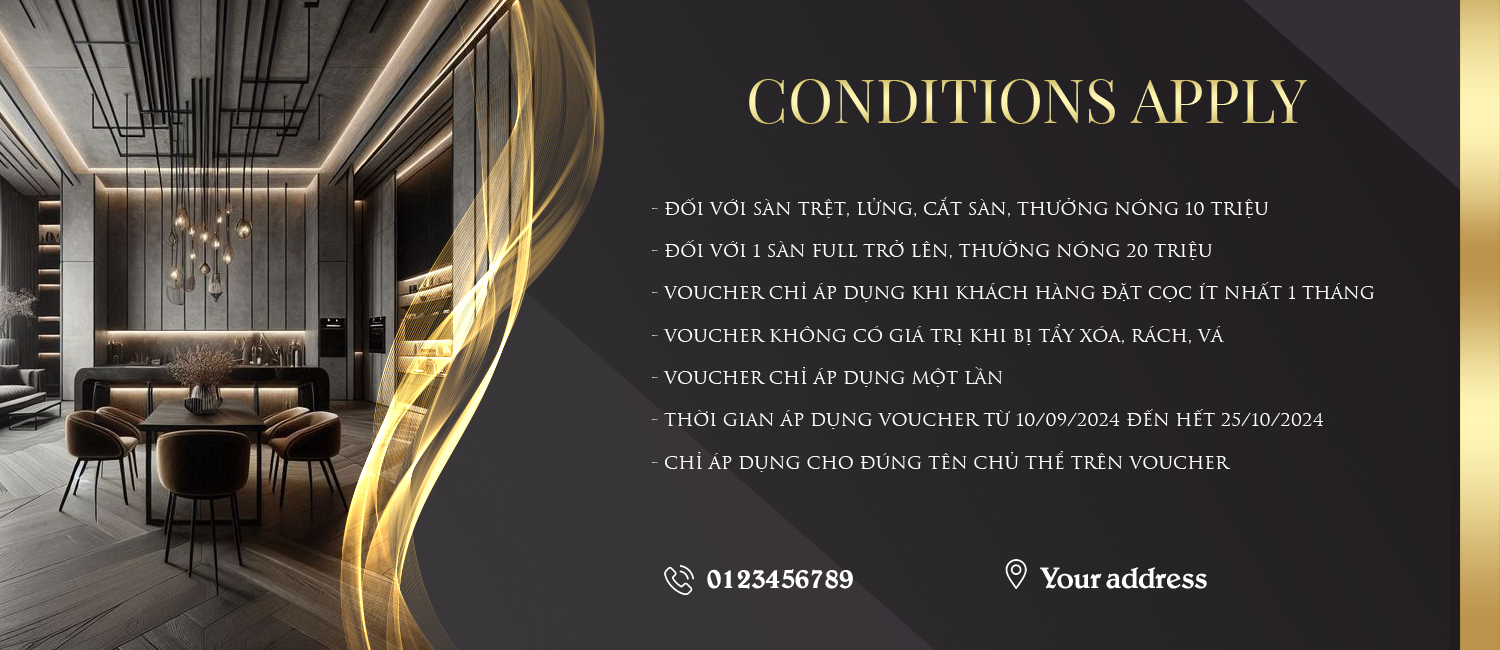 Template Voucher Giảm Giá Bất Động Sản Sang Trọng (Luxury Real Estate Voucher / Gift Card)