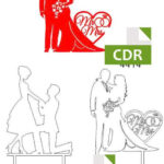 hình cô dâu chú rể vector