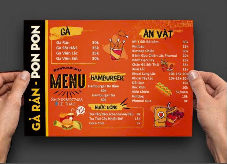 Thiết Kế Menu Đồ Ăn Nhanh Gà Rán Tạo Ấn Tượng Chuyên Nghiệp