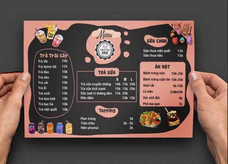 Vector Menu Trà Sữa & Đồ Uống, Ăn Vặt