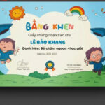 Thiết Kế Giấy Khen Bé Ngoan Học Giỏi