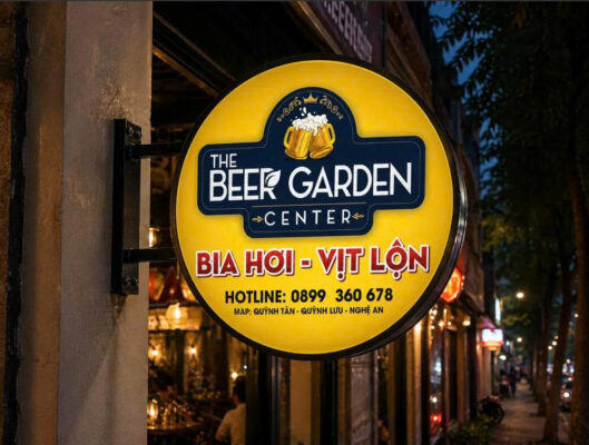 Vector Mẫu Bảng Hiệu Beer Garden