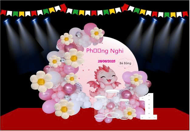 Backdrop Sinh Nhật Nổi Bật Dành Cho Bé Yêu