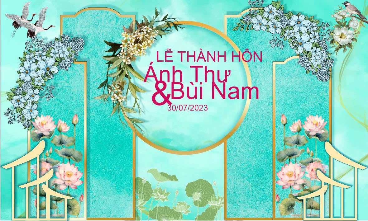 Vector Mẫu Trang Trí Cưới Màu Xanh Ngọc