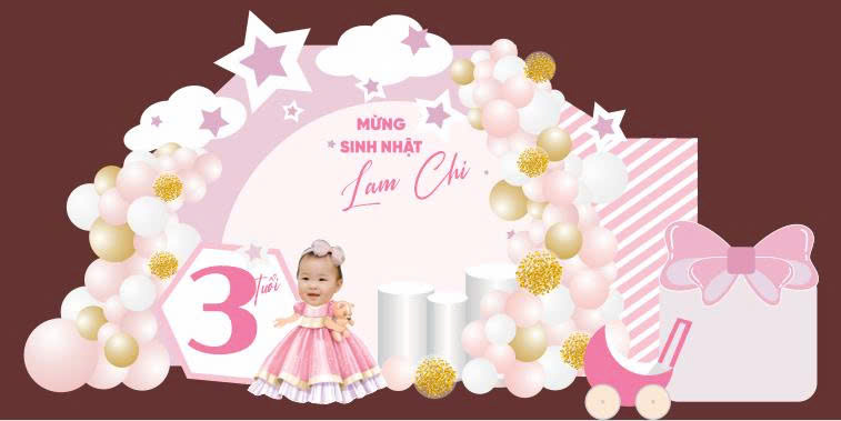 Phông sinh nhật bé gái